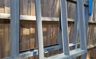 Six large industrial steel windows